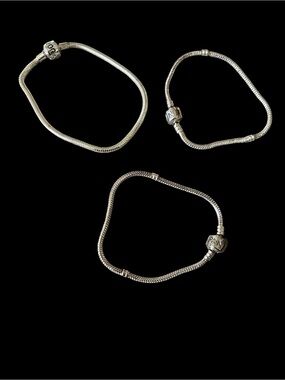 Pandora Silver Snake Chain Bracelet - Sterling Look (Silver) Lot!